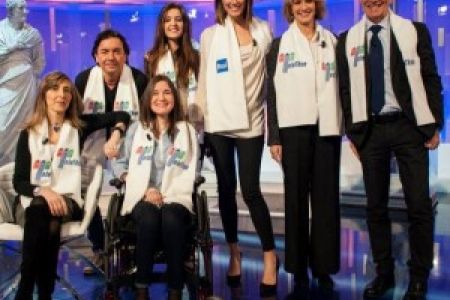 Alessia Muraro negli studi RAI in occasione di Telethon